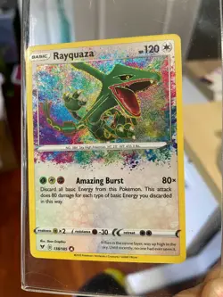 Pokemon TCG SS Vivid Voltage 138/185 Rayquaza Amazing Rare Holographic Card NICE - Image 1