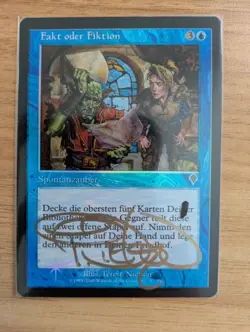 MtG *FOIL* *Signed* German Fact or Fiction from Invasion, Lightly Played - Image 3