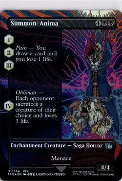 MTG FINAL FANTASY FOIL Summon: Anima (Borderless) U 364 NM Pack Fresh ActualScan - Image 1