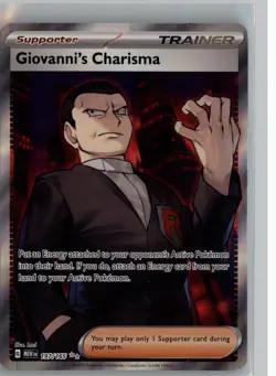GIOVANNI'S CHARISMA 197/165 ULTRA RARE 151 POKEMON NM - Image 1