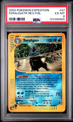 2002 Pokemon Expedition #47 Feraligatr Reverse Foil PSA 6 EX-MT - Image 1