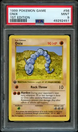 Pokemon 1st Edition Shadowless Onix #56 | PSA 10 Gem Mint | Base Set 1999 - Image 1