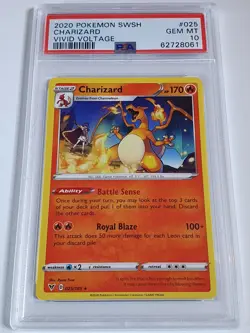 2020 Pokemon Charizard 025/185 Sword and Shield Vivid Voltage - PSA 10 - Image 1