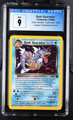 MINT VINTAGE PRERELEASE Dark Gyarados HOLO! CGC 9 2000 Pokemon Team Rocket #8/82 - Image 1