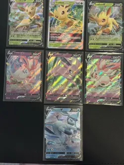 Pokemon 7 Lot Full Art Holos Eevee Evolutions Vaporeon Umbreon Jolteon Espeon - Image 1