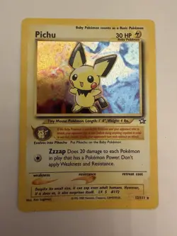 Pokemon TCG Pichu Neo Genesis 12/111 Holo Rare Unlimited 2000 30 HP Ken Sugimori - Image 1
