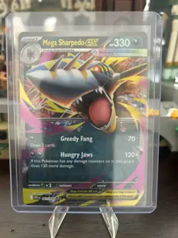 Mega Sharpedo ex 061/094 Me02: Phantasmal Flames Holo Double Rare Pokemon TCG - Image 1