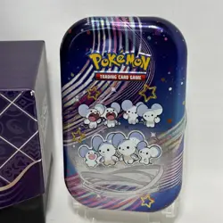 Paldean Fates Pokemon Empty(no Cards) Trainer Box& Tin W/ 4 Dice, 3 TCG Markers - Image 3