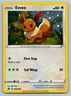 Eevee - Cosmos Holo - SWSH095 Battle Styles Black Star Promo Pokemon Card LP - Image 1