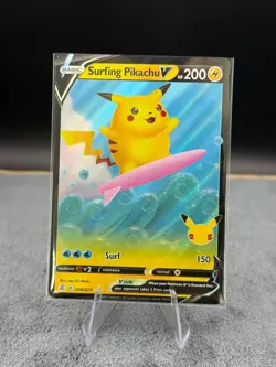 Surfing Pikachu V 005/025 Celebrations Pokemon Card 25th Anniversary - Image 1