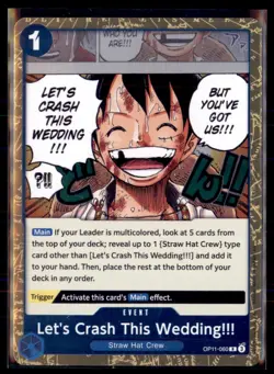 One Piece Let's Crash This Wedding!!! A Fist of Divine Speed 4 card lot - Image 1