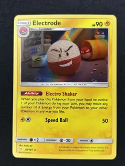 Electrode 39/181 - Sun & Moon Team Up Holo Rare Pokemon Card - Asako - LP/NM - Image 1