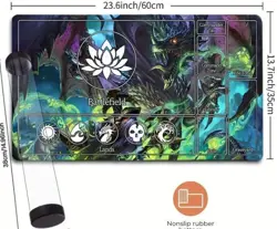 MTG Table Playmat Dragon & Lotus Flower TCG CCG Pad Trading Card Game Mat - New - Image 1