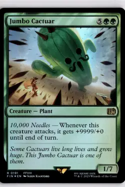 MTG FINAL FANTASY FOIL Jumbo Cactuar R 191 NM Pack Fresh ActualScan of Card - Image 1