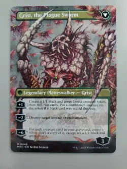 MTG Grist, Voracious Larva/the Plague Swarm Mod Horizons 3 448 Borderless Mythic - Image 2