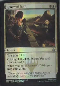 Renewed Faith - Amonkhet: #25, Magic: The Gathering - Foil Nm C254 - Image 1