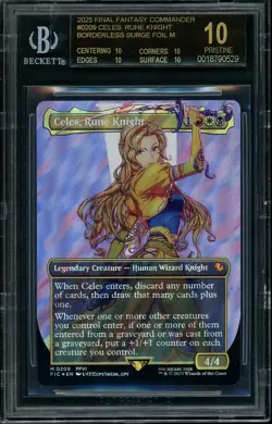 MTG Final Fantasy Commander Borderless Surge Foil Celes BGS 10 BLACK LABEL - Image 1