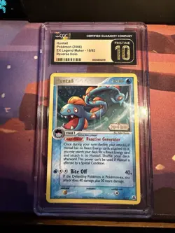 CGC 10 PRISTINE Pokemon Huntail 18/92 EX Legend Maker 2006 Card Reverse Holo - Image 1