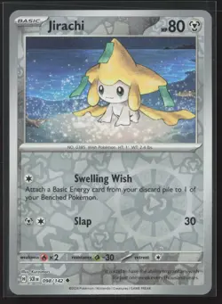 Jirachi Uncommon SV07: Stellar Crown 098/142 NM Pokemon Card Reverse Holo - Image 1