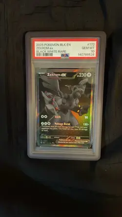 Pokemon Zekrom EX Full Art Holo Sv: Black Bolt 172/086 Black White Rare PSA 10 - Image 1