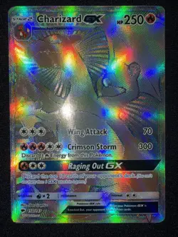 2017 POKEMON SM BURNING SHADOWS #150/147 CHARIZARD GX RAINBOW SECRET RARE NM - Image 2