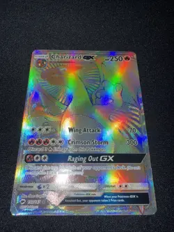 2017 POKEMON SM BURNING SHADOWS #150/147 CHARIZARD GX RAINBOW SECRET RARE NM - Image 3