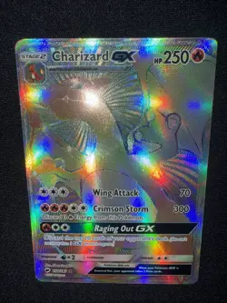 2017 POKEMON SM BURNING SHADOWS #150/147 CHARIZARD GX RAINBOW SECRET RARE NM - Image 4