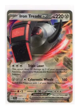 Iron Treads ex 143/198 Double Rare Holo Pokemon Scarlet & Violet Base Set - NM - Image 1