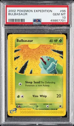 2002 POKEMON EXPEDITION #95 BULBASAUR PSA 10 - Image 1