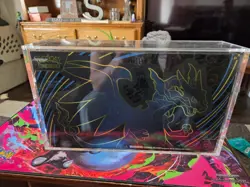 MEGA Charizard X UPC box and acrylic case protector. Pokemon - Image 1