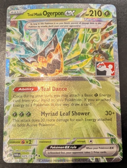 Pokemon Teal Mask Ogerpon ex 025/167 Prize Pack Series Holo NM - Image 1