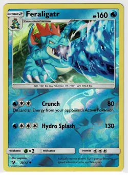 Feraligatr 20/73 Pokemon Sun & Moon Shining Legends Reverse Holo - Image 1