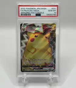 PSA 10 2020 Pokemon Japanese Amazing Volt Tackle Pikachu VMAX 031/100 - Image 1