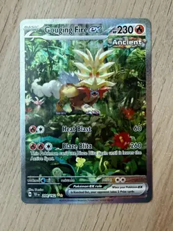 Pokemon TCG Temporal Forces Gouging Fire ex SIR 204/162 Holo NM/M - Image 1