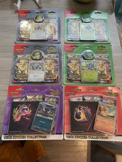 Pokemon TCG Ascended Heroes Double Blister Pack x 4 & 2 x Tech Stickers Bundle - Image 1