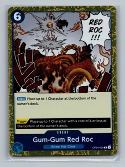 Premium Booster -The Best- #OP04-056 Gum-Gum Red Roc (Textured Foil) - Image 1