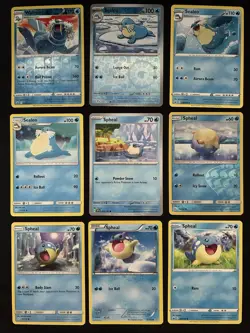 Pokemon TCG Spheal, Sealeo, & Walrein Lot: 9 Card Collection Set - Image 1