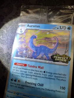 Pokemon Aurorus 🔥w/ SWIRL🔥 Perfect Order Promo🔥 Holo Card 024/088 NEW SEALED! - Image 1