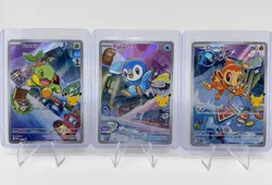 Pokemon TCG 30th First Partners Turtwig Chimchar Piplup Illustrator 3Pcs Set - Image 1