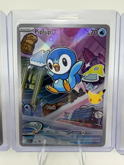 Pokemon TCG 30th First Partners Turtwig Chimchar Piplup Illustrator 3Pcs Set - Image 2