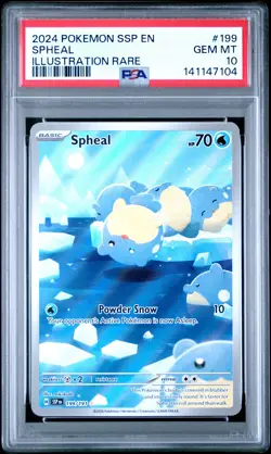 2024 POKEMON SSP EN-SURGING SPARKS ILLUSTRATION RARE #199 SPHEAL PSA 10 - Image 1