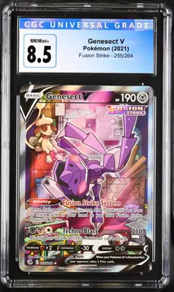 Pokemon TCG 2021 Genesect V Full Art Holo Fusion Strike 255/264 CGC NM/Mint+ 8.5 - Image 1