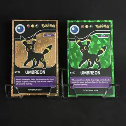 Umbreon (197) 2024 Pokemon Pokedex Black Gold Heart Holo and Green Cracked Ice - Image 1