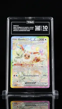 Pokemon Eevee ex Prismatic Evolutions Special Illustration Rare 167 TAG 10 - Image 1