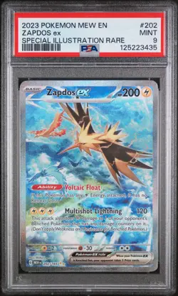 Zapdos Ex Special Illustration Rare Pokemon Mew En-151 202 NM PSA 9 - Image 1