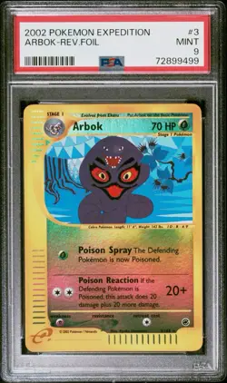 2002 POKEMON EXPEDITION #3 ARBOK-REVERSE FOIL PSA 8 - Image 1