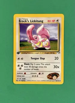 2000 Pokemon Brock’s Lickitung 1st Edition Regular 41/132 Gym Heroes NRMT - Image 1