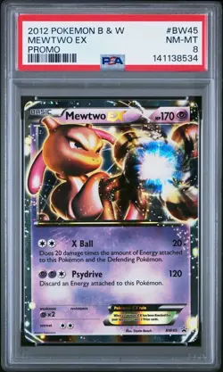 PSA 8 NM-MT 2012 Pokemon Black & White Mewtwo EX Black Star Promo #BW45 - Image 1