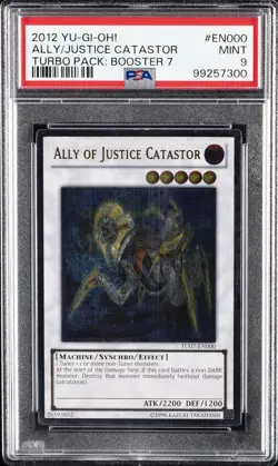 2012 YU-GI-OH! TURBO PACK: BOOSTER SEVEN #EN000 ALLY OF JUSTICE CATASTOR PSA 9 - Image 1