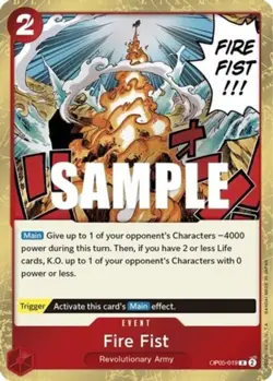 NM-Mint, English One Piece Fire Fist - OP05-019 - R - Foil Awakening of the New - Image 1